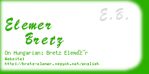 elemer bretz business card